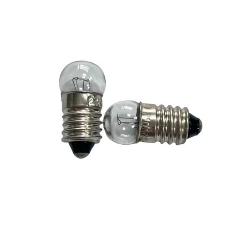 10-pack E10 Mini Light Bulbs 1.5V, 2.5V, 3.5V, 3.8V, 4.5V, 6.5V for Student Physics Experiments and Flashlights.