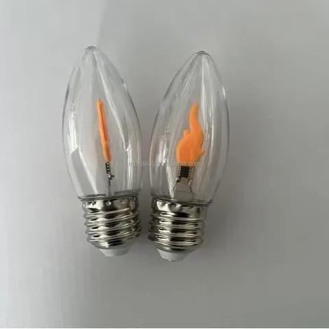 120-220V PC Material Smart Home Spherical Flame LED Bulb E12 E14 E17 E26 E27 Candle Bulb AC Power