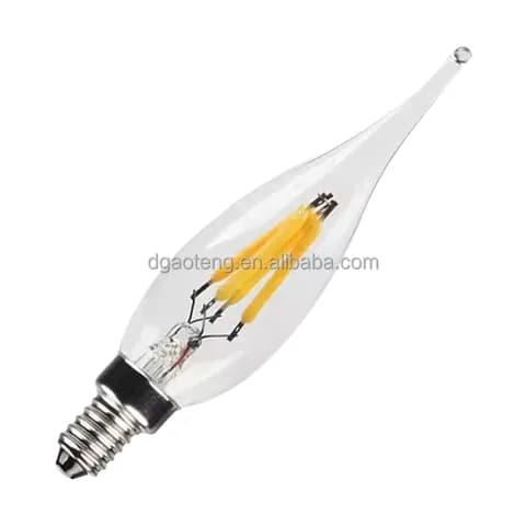 C17 C22 LED Filament Candle Bulb 2W 230V 2200K Warm White Decorative Bulb for Candlestick Nightlight Pendant Light for Christmas