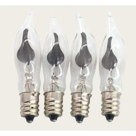 C18 E12 Candelabra Bulbs 120V1W Halloween Orange Flicker Flame Light Bulbs for Outdoor Light Strings