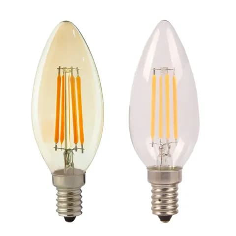 C35 E14 LED Filament Candle Bulb 220V 4W Interior Decor Warm White Light Bulb