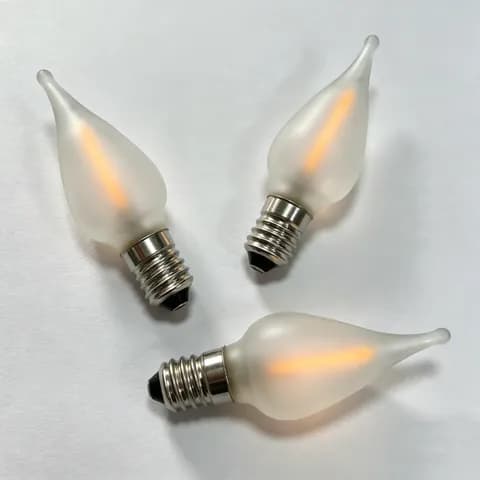 C6 E10 Frosted LED Filament Candle Bulb, 3.5V, 12V, 16V Bridge Type, for Christmas Candle Arch Replacement Bulbs