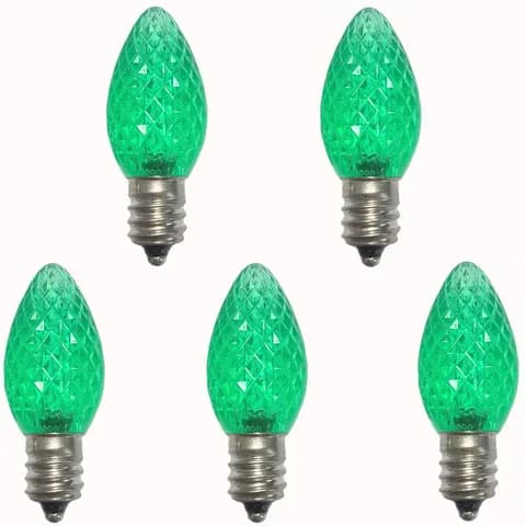 C7 Led Color Decorative Bulb E12 Spiral Base 120V0.5W Roof Decoration Outdoor Waterproof String Light Replacement Bulb