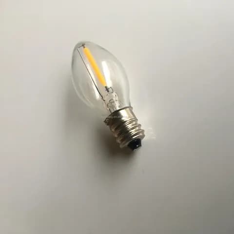 Clear Glass Filament Light High Quality C7 C22 LED Candle Bulb 0.5-1W E12 110V for Chandelier Lighting Decoration