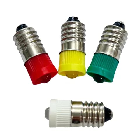 E10 LED Lamp Beads 10x24mm Screw Base AC/DC 110-220V Device Button Replacement Lamp