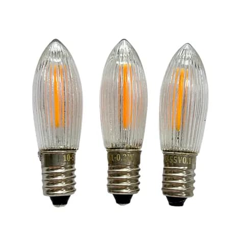 E10 Bridge Candle Bulb 8-55V LED Filament C6 Candle Bulb for Christmas Candle Arch 0.2W Warm White