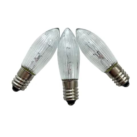 E10 C6 Bridge Light Bulb 12V 3W, 23V 3W, 34V 3W Riffelkerze Fairy Light Bulb Christmas Spare Bulb 10-pack