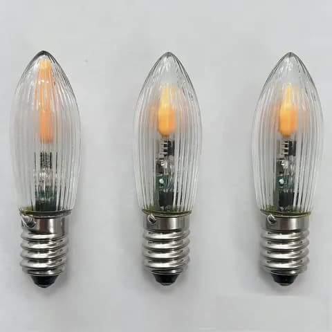 E10 C6 Bridge Candle Light Bulb 8-55V 0.2W with Flickering Flame Effect Christmas Candlestick Decorative Bulb