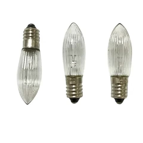 E10 C6 Candle Arch Light Bulb 8V, 12V, 16V, 24V, 34V, 55V 3W Pattern Candle Light Bulb Christmas Candle Bridge Light Bulb