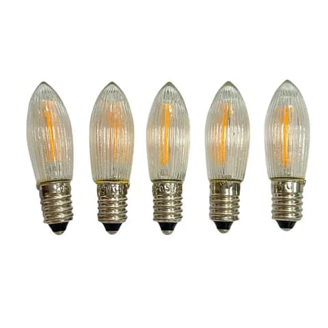 E10 C6 COB LED Filament Bridge Bulb 8-55V/23V 0.2W, Christmas Schwibbogen Candle Bulb, Fairy Tale Decor Bulb
