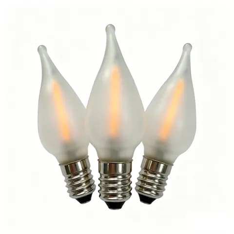 E10 C6 Frosted LED Bridge Candle Bulb 3V, 12V, 23V 0.2W 2200K Christmas Candlestick Arch Spare Bulb
