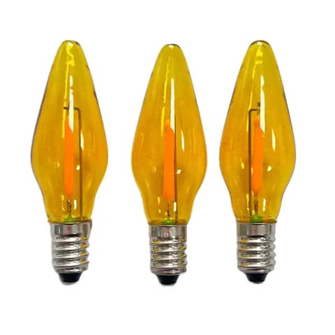 E10 C6 Outdoor Fence Light String LED Filament 14V0.2W Christmas Tree Color Decorative Light