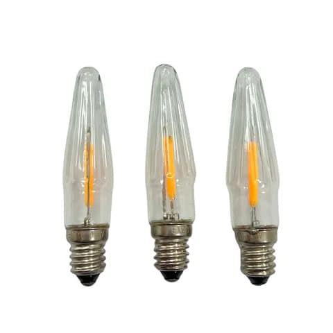 E10 LED Filament Candle 8-55V0.2W Patterned Fairy Light Bulb for Outdoor Light String Christmas Spare Bulb