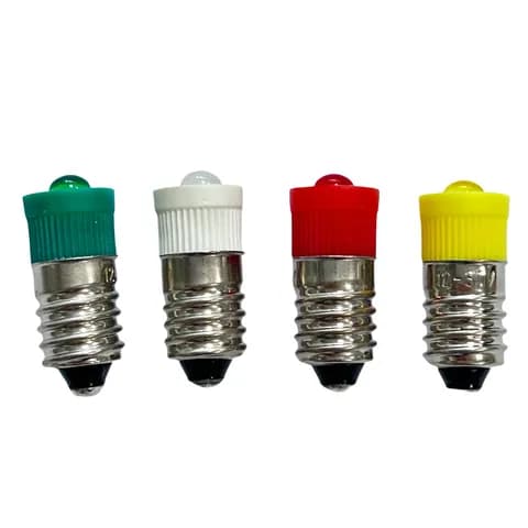 E10 Screw Base 10X24mm LED Lamp Bead AC/DC 24-30V Switch Button Color Signal Indicator Instrument Equipment Replacement Lamp