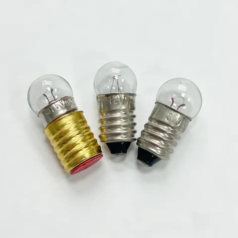 E10 Spiral Base Student Physics Electricity Experiment Light Bulb 1.5V 0.3A, 3.8V 0.3A, 4.5V 0.2A, 6V 50mA Flashlight Mini Bulb