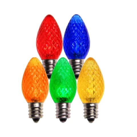 E12 C7 Strawberry-shaped LED Bulb 120V 1W Holiday String Lights Outdoor Waterproof Bulb Party Colored Decorative Bulb