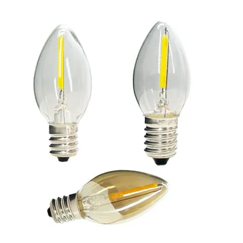 E12 E14 C7 LED Filament Candle Bulb, 120V0.5W (equivalent to 7W), Amber 2200K, Suitable for Salt Lamps and Night Light Bulbs.