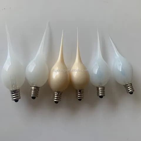 E12 E14 C7 Silicone Candle Light Bulb 120V 7W Candle Holder Night Light Decorative Bulb for Holiday Decoration