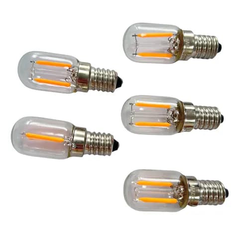 E14 T22 Led Filament Tubular Bulb Warm White Light 2200K 12V1W Suitable for Salt Lamp Night Light Refrigerator Lighting Bulb