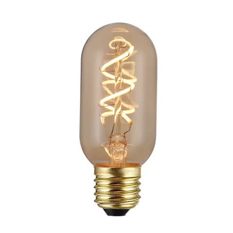 Factory Price T45 Dimmable Warm White 2700k Amber Glass Straight Flexible Led Filament Bulb Light