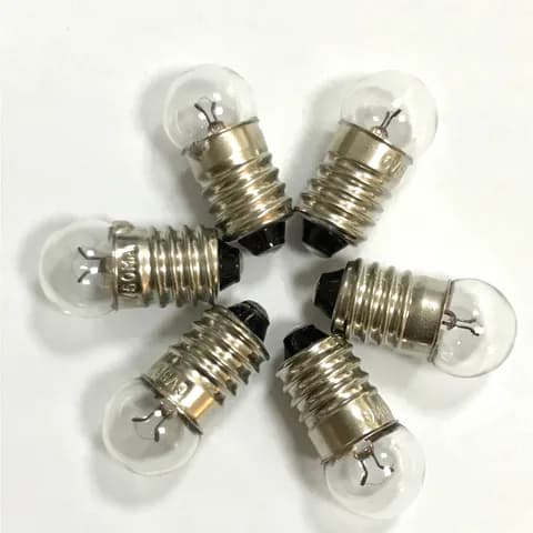 G11x24mm Mini Flashlight Incandescent Bulb 2.5V0.3A, 6V0.3A E10 Screw Base Indicating Bulb