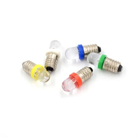 Lot Low Power Light Bulb Consumption E10 LED Screw Base Indicator Bulb Cold White 6V/12V/24V DC