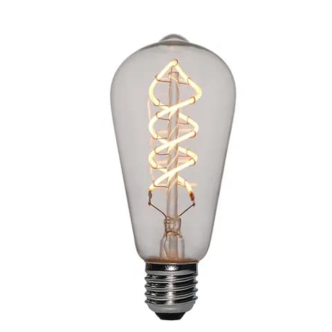 ST64 LED Dimmable E27 Base Edison Retro Flexible Filament Decorative Bulb 4W Amber 2700k