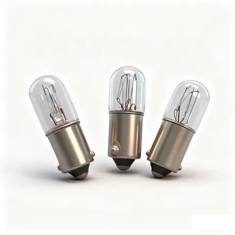 T10X28 BA9S Bayonet Base Miniature Light Bulb 220V 3W, 240V 2.4W Marine Indicator Bulb for Electrical Equipment