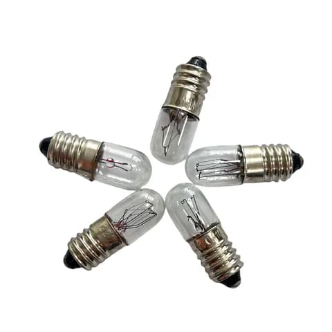 T10X28 E10 Spiral Base Miniature Indicator Bulb, 6.3V 0.15A, 24V 0.11A, Marine signal Indicator Bulb.