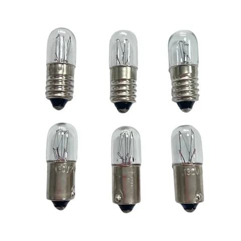 T10X28mm BA9S Bayonet Base Miniature Bulb 12V 3W, 24V 3W Electrical Equipment Indicator Light Button Light