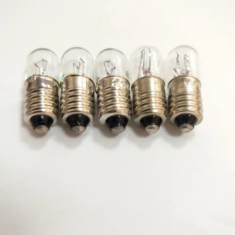 T10X28mm E10 Screw Base 6.3V3W, 6.5V0.15A, 6V3W Marine Equipment Indicator Bulb