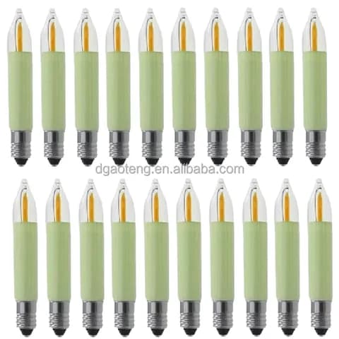 T11 E10 LED Mini Candle Christmas Lights Bulb 8-55V 0.1-0.2W Candle-Shaped Arch Mini Color Lights Warm White