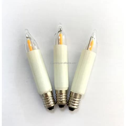 T11X65mm E10 LED Filament Small Shaft Candles 8-55V AC 0.2W Warm White