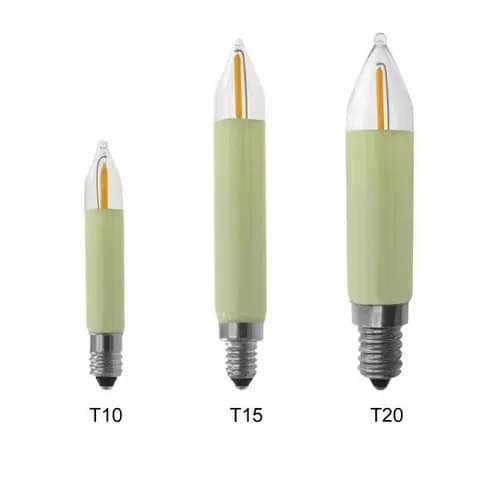 T15X105mm LED Filament Klein Schaft Kerze E10 Fuel Schwibbogen Lichterkette 12V0.5W fairy Tale Light Bulb