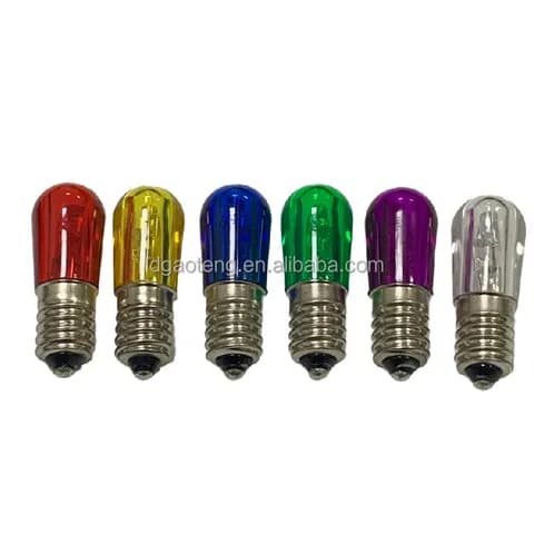 T18 E14 3LED Papaya Light Colorful Bulb14v 24v0.5w PC Material Led Lighting Italy Christmas Aluminarie Lamp