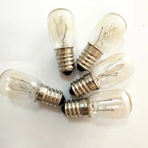 T20X48 E14 Base Incandescent Light Bulb, 220V 15W, Suitable for Sewing Machines and As a Replacement Bulb for Salt Lamps.