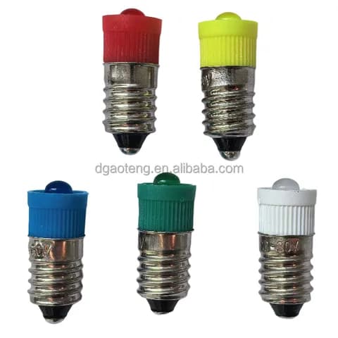 T3-1/4 Light Emitting Diode Push Button Bulb Switch Indicator Bulb 6V 12V 24V 28V 36V 48V 60V 120V 240V BA9S E10