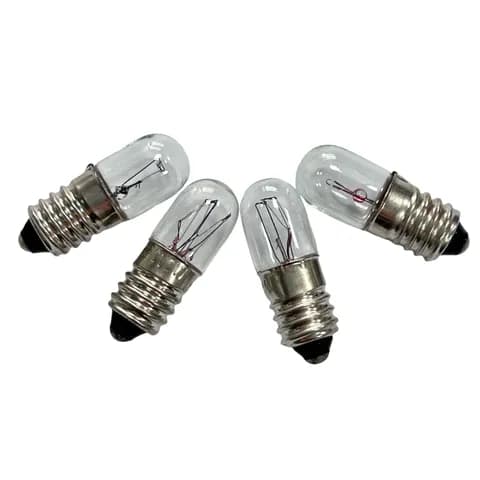 T3 1/4 Tubular Bulb, E10 Spiral Base Tubular Bulb, 12V 3W, 24V 3W, 24V 1.2W Equipment signal Indicator Bulb.