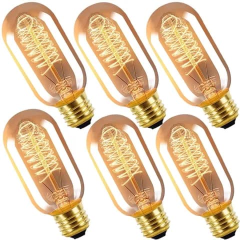 T45 Tungsten Filament Bulb E27 220V 25W Flicker-Free Indoor Dining Room Decorative Bulb Edison Retro Style Bulb