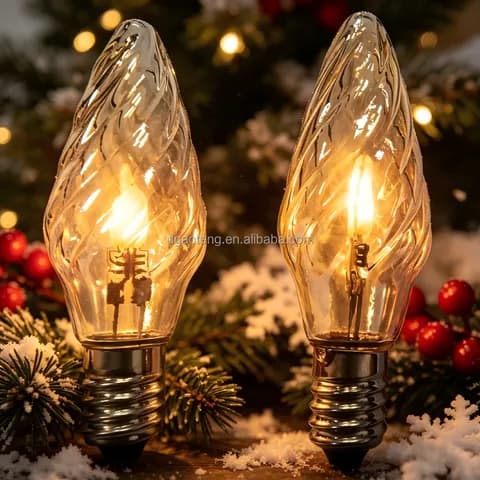 Universal amber-coloured ice cream-shaped LED bulbs, tree-shaped fairy lights, outdoor LED bulbs, Christmas fairy lights