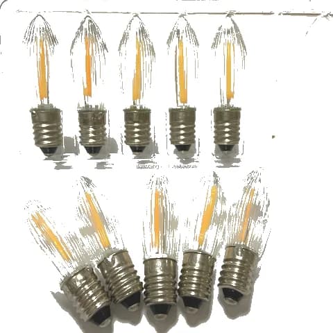 C6 E10 Candle Pattern Led Filament 12V0.5W Warm White Light E10 Base Candle Bridge Christmas Decoration Bulb