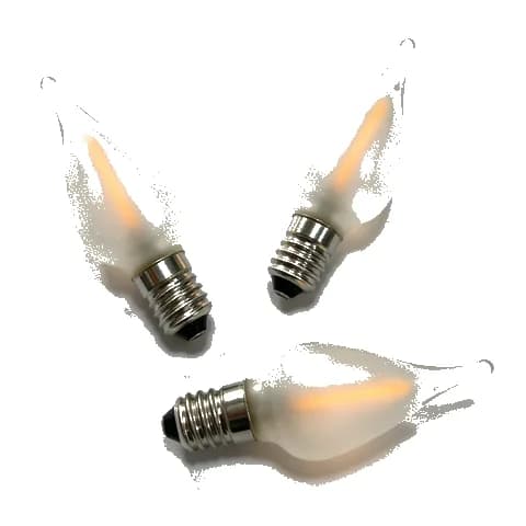 C6 E10 Frosted LED Filament Candle Bulb, 3.5V, 12V, 16V Bridge Type, for Christmas Candle Arch Replacement Bulbs
